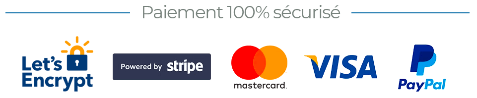 Nombreux modes de paiement sécurisés disponibles : PayPal, Stripe...